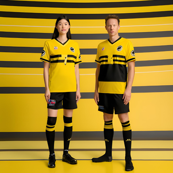 Yellow and Black Football Uniform