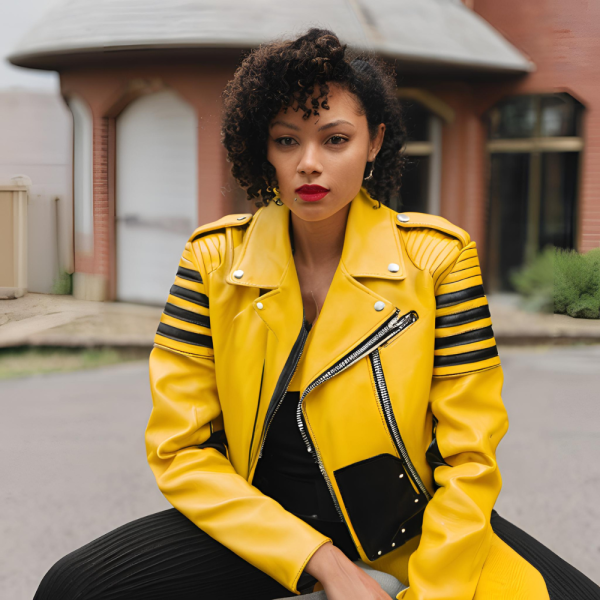 Yellow Motorcycle Leather Jacket