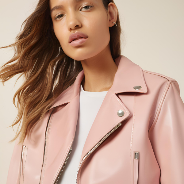 Pink Pastel Leather Jacket