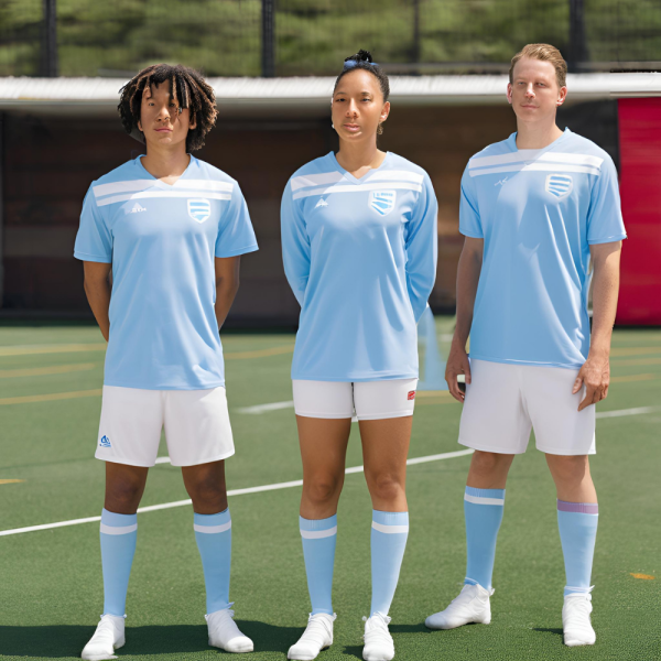 Sky Blue and White Football Uniform - Image 3