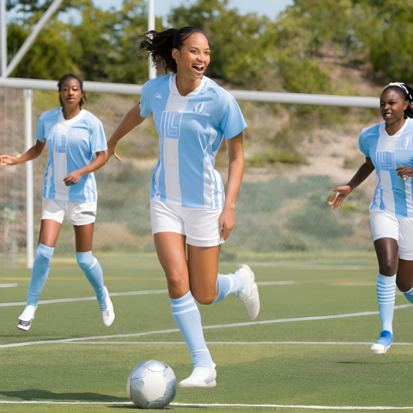 Sky Blue and White Football Uniform - Image 4