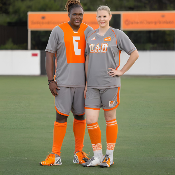 Grey and Orange Football Uniform - Image 3