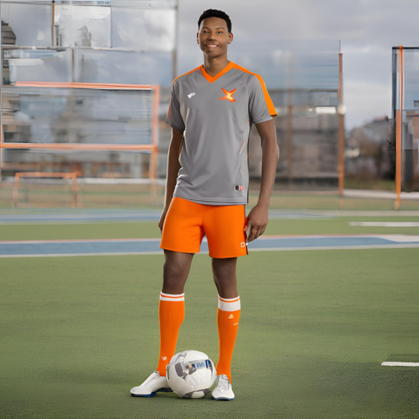 Grey and Orange Football Uniform - Image 4