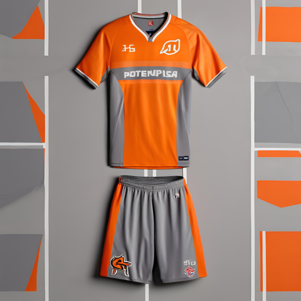 Grey and Orange Football Uniform