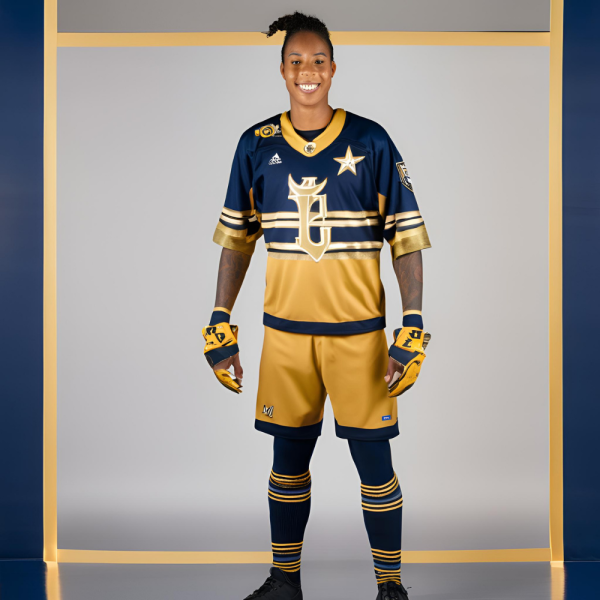 **Gold and Navy Blue Football Uniform