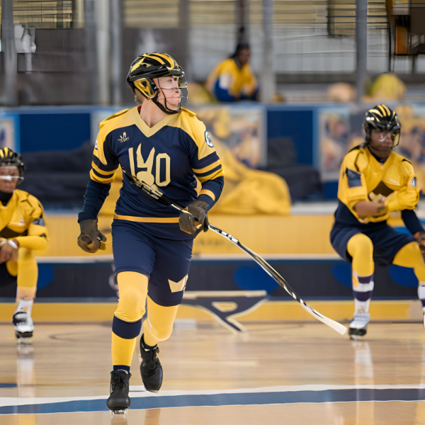 **Gold and Navy Blue Football Uniform - Image 4