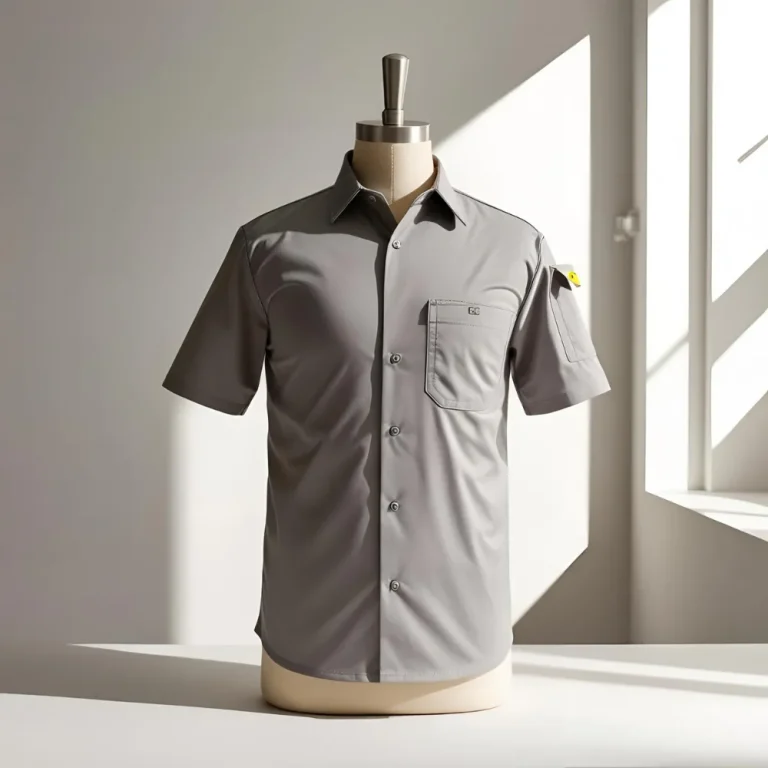 Light Gray Short-Sleeve Kitchen Shirt