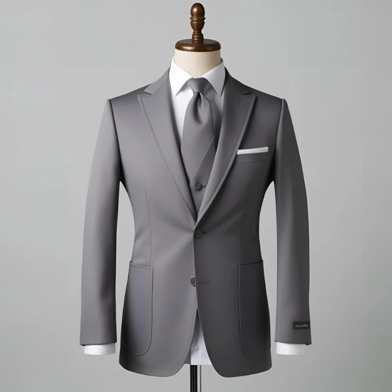 Men’s Grey Waiter Jacket with Tie