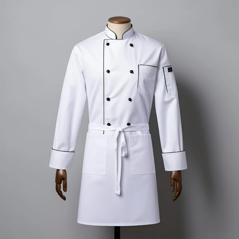 Classic White Chef Coat and Apron Set