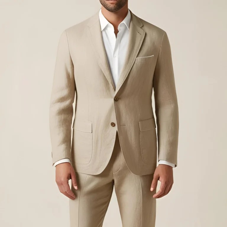 Lightweight Beige Linen Summer Suit