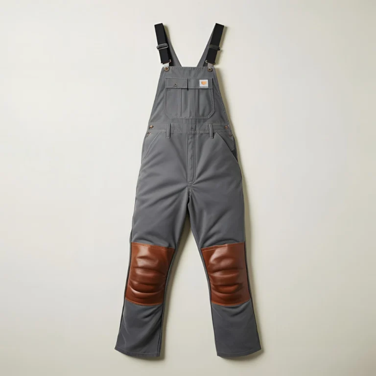 Gray Canvas-Style Safety Overalls