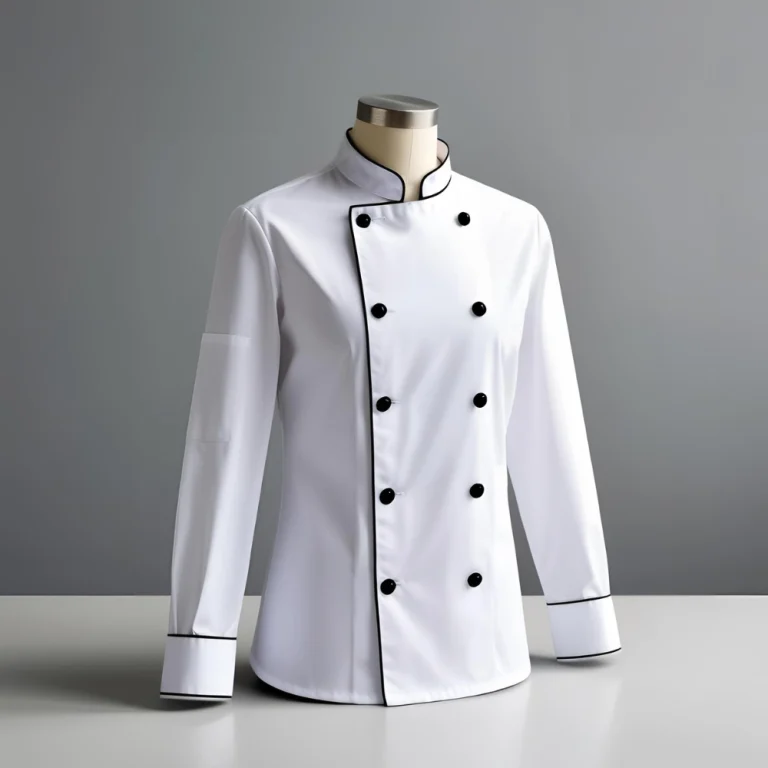 Modern White Chef-Style Waiter Shirt