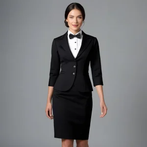 Elegant Black Female Waitress Ensemble
