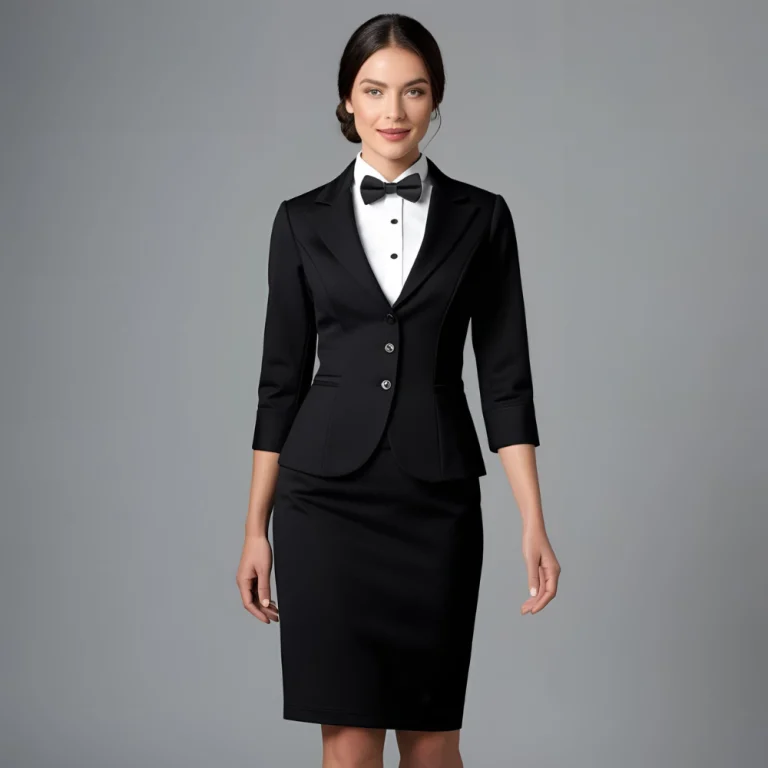 Elegant Black Female Waitress Ensemble