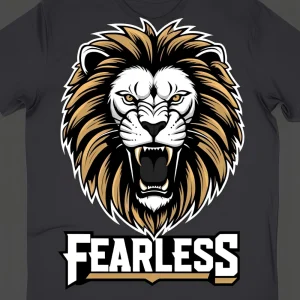 Fearless Lion Head Gold Graphic Tee