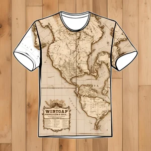 Vintage Map Sublimation T-Shirt