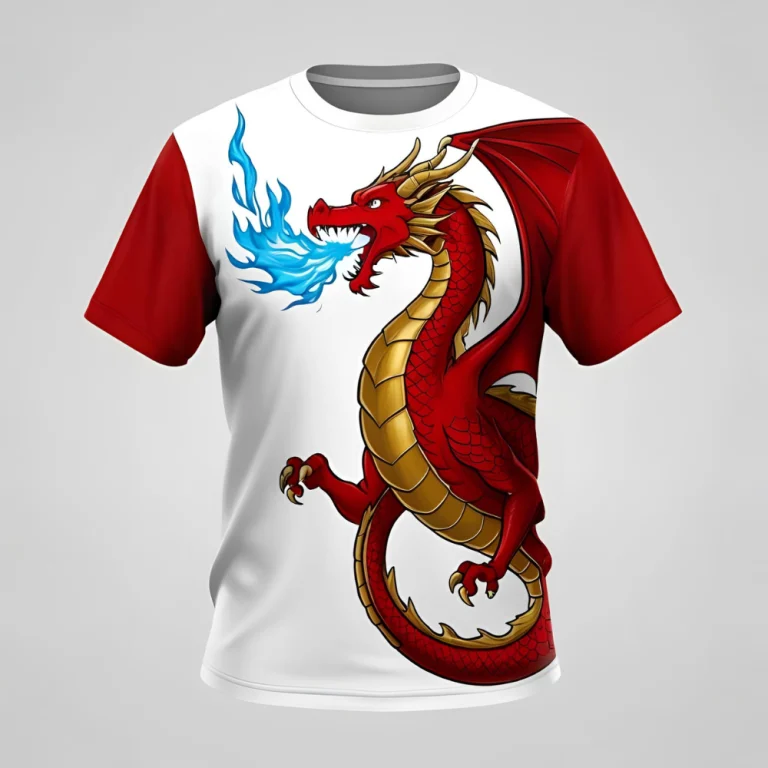 Dragon Fury DTG Printed White T-Shirt