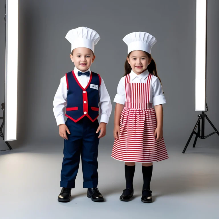 Kids’ Mini Waiter & Waitress Uniform Set