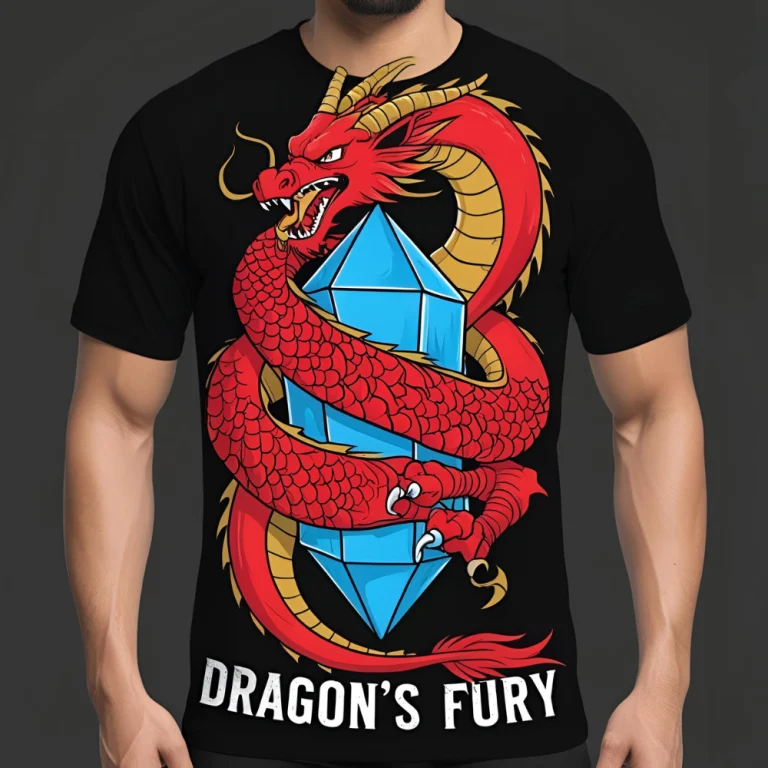 Dragon Fury Red Gold Graphic Tee