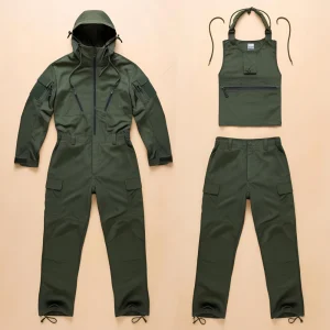 Tactical Green Military-Style Mechanic Jumpsuit