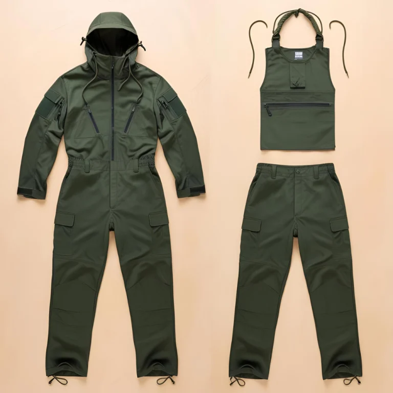 Tactical Green Military-Style Mechanic Jumpsuit