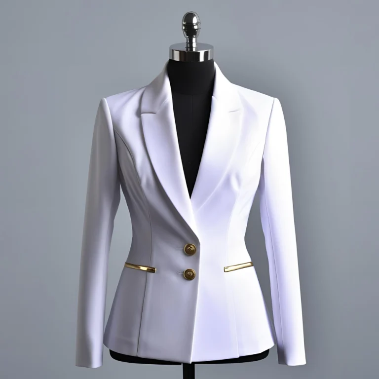 White Formal Waitress Blazer