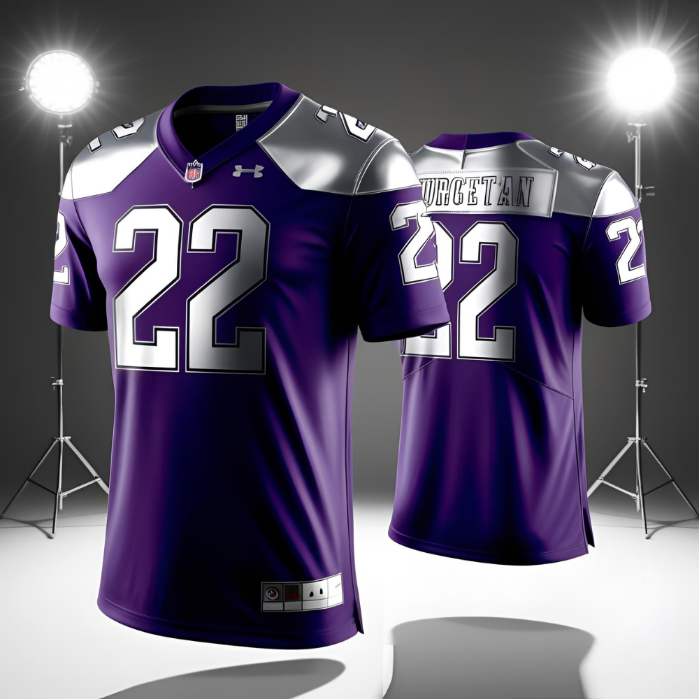 custom design football jersey featuring player name and number