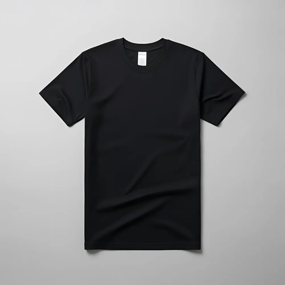 a black shirt on a white background