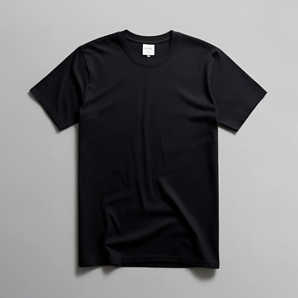 a black shirt on a white background