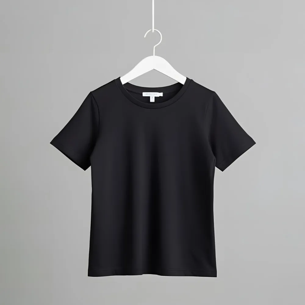 Premium blank black t shirt ready for customization – ideal for printing, branding, and promotional apparel production.

