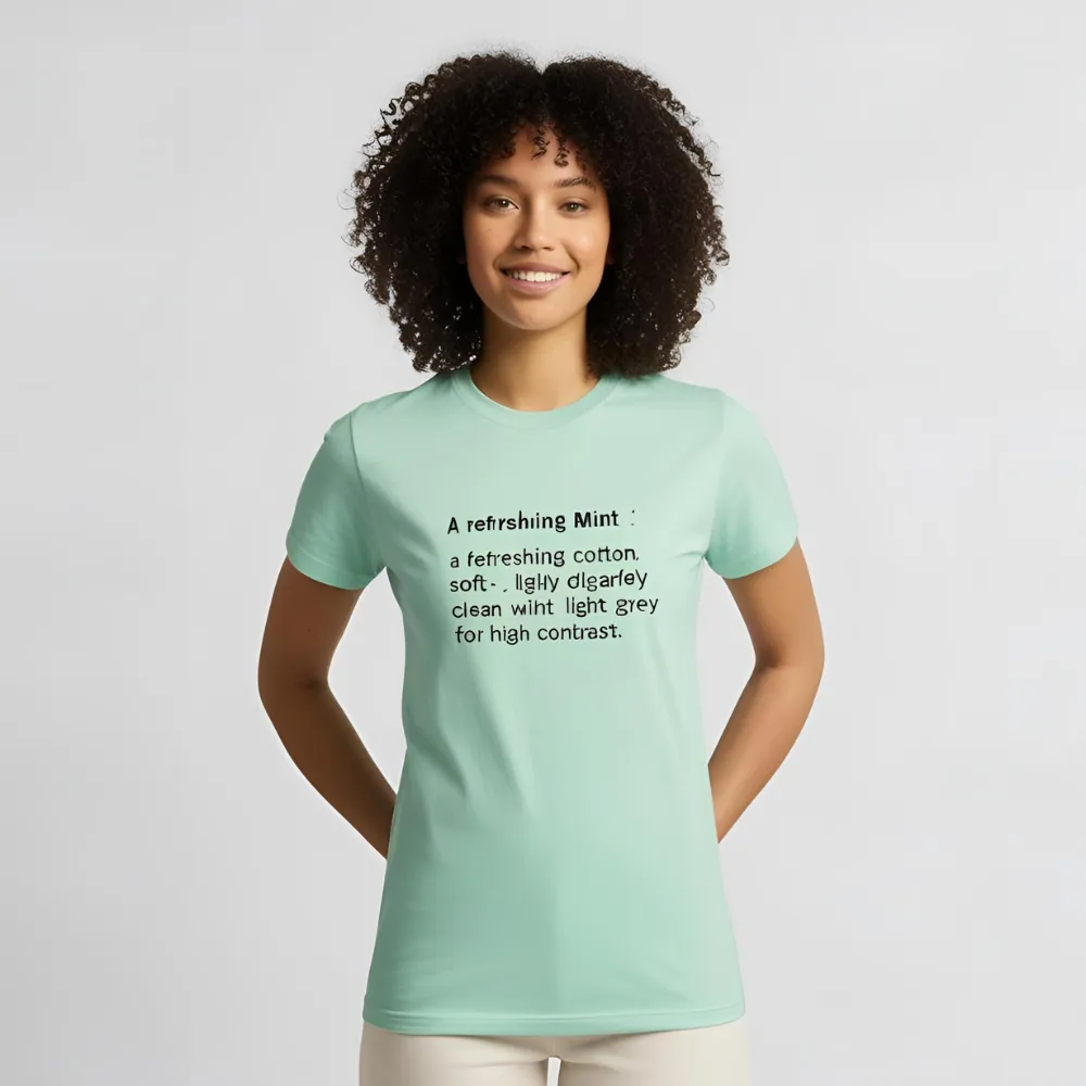 Cool mint green cotton t-shirt laid flat on a white background.