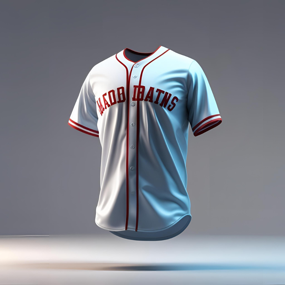 Custom baseball jerseys being inspected for quality after manufacturing, showing vibrant colors and detailed stitching