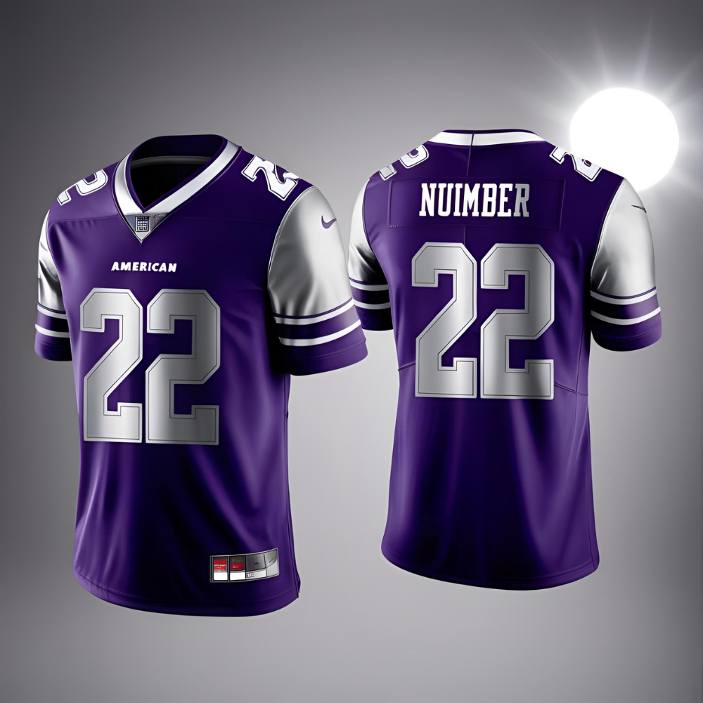 custom made American football jersey with team logo and player number