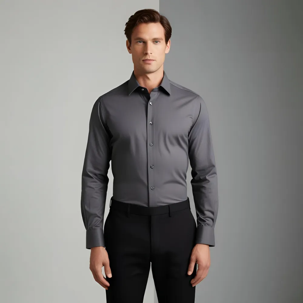 Modern fitted slim fit dress shirts offering a sharp, tailored look—ideal for professionals, grooms, and fashion-forward men.