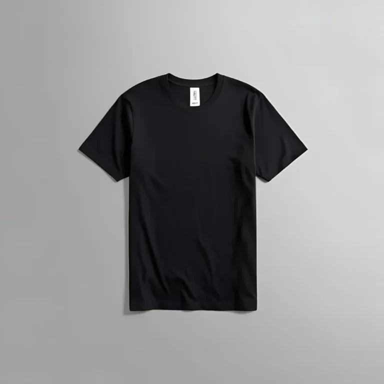 a black shirt on a white background