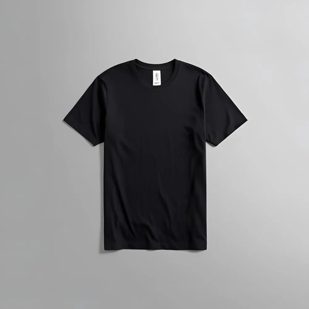 a black shirt on a white background