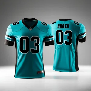 Custom football jersey with player name and number – user-designed online preview.