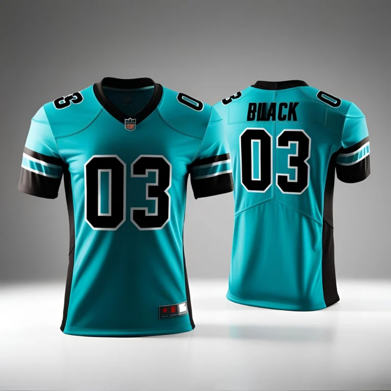 Custom football jersey with player name and number – user-designed online preview.