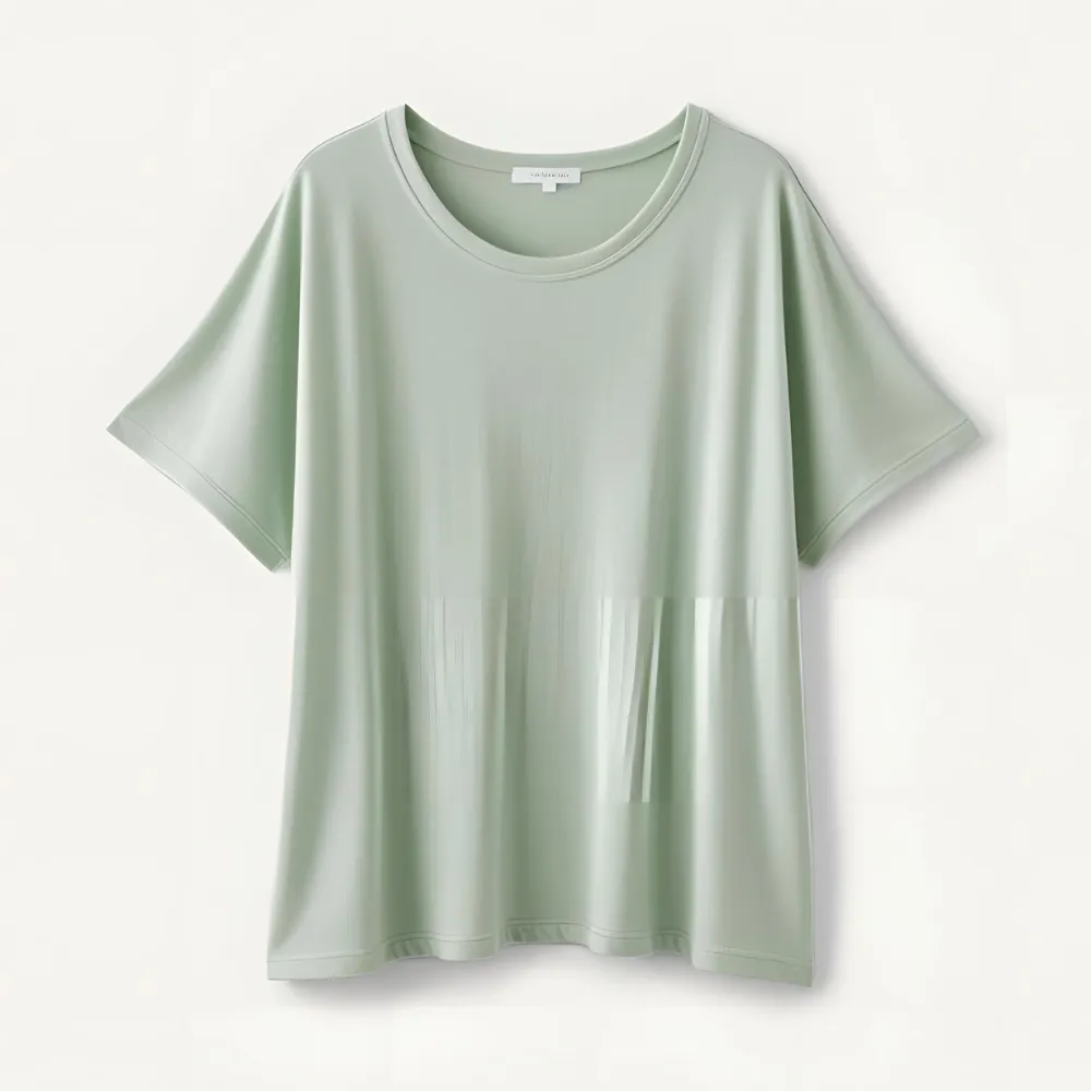 Pastel green ComfortFit t-shirt on a white background, personalization available.