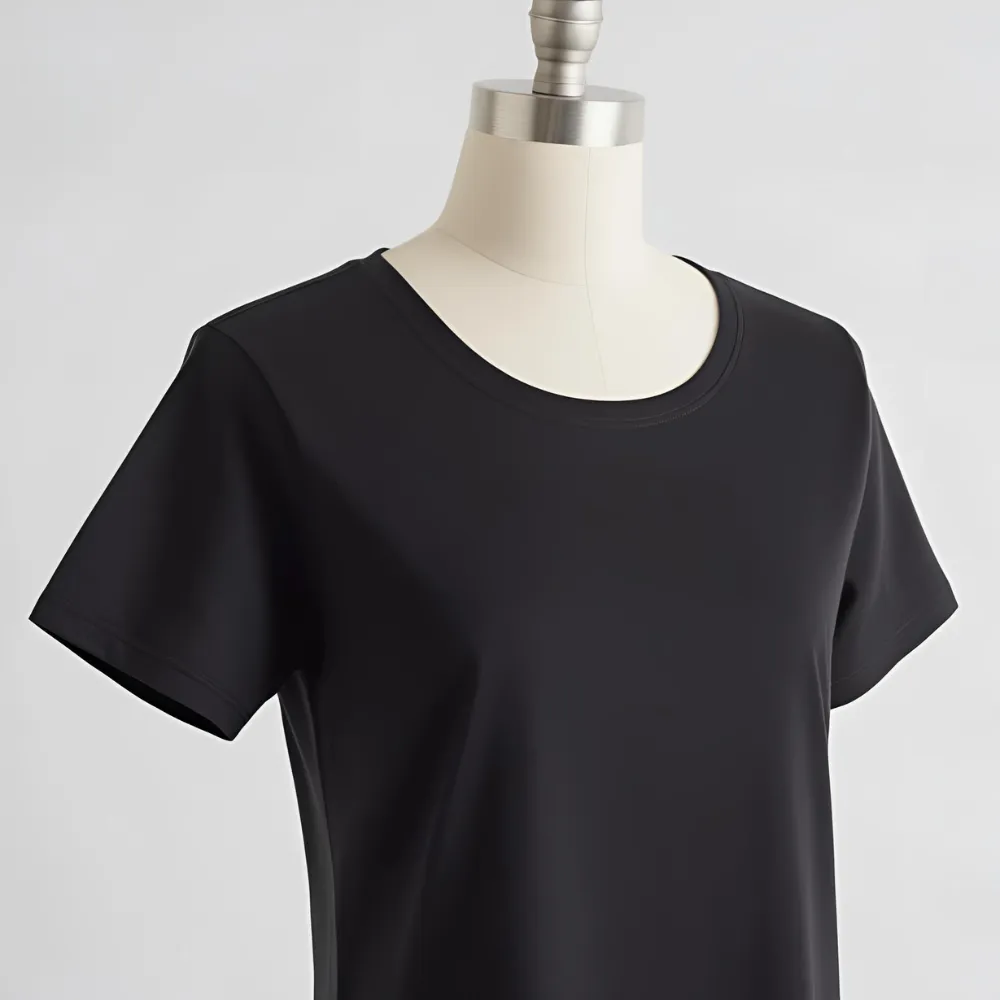 Classic black Pure Basics tee, showcasing simplicity, from a UK t-shirt manufacturer.