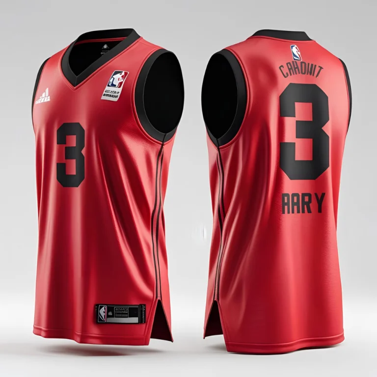 Preview of a custom-designed basketball jersey created using a basketball jersey design maker, showing vibrant team colors and personalized text