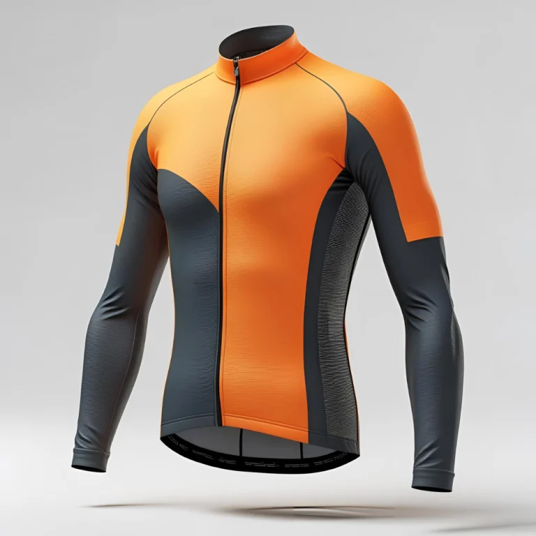 Professional male cyclist riding uphill wearing a high-performance men's cycling jersey with aerodynamic fit and UV protection