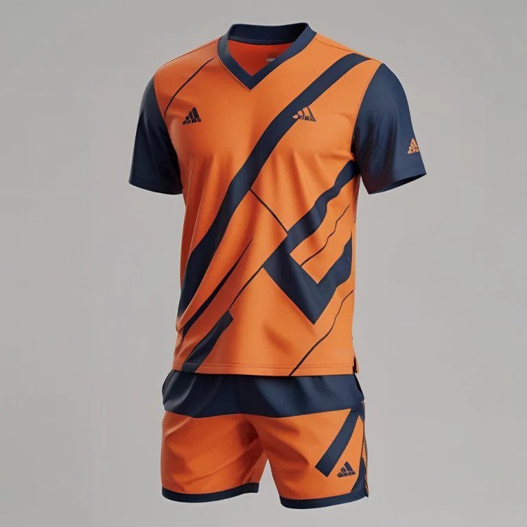 Custom tennis clothes laid flat showing vibrant team colors, personalized logo, and clean stitching
