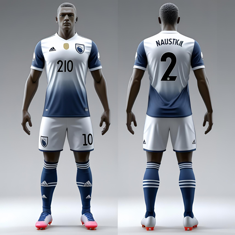Custom youth soccer jersey displayed flat with personalized logo, team name, and vibrant color scheme