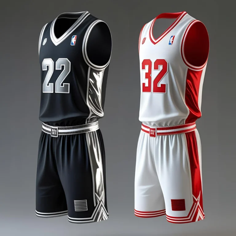Custom basketball jersey mockup showing personalized logo, name, and number with vibrant color scheme