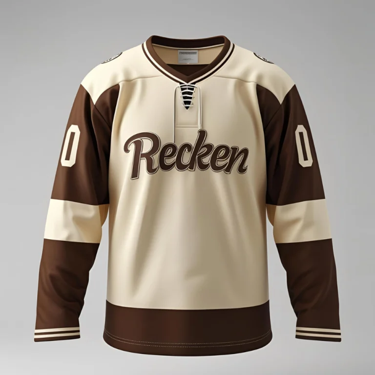 Custom hockey uniform set including jersey, shorts, and socks displayed flat showing personalized logo and vibrant team colors
