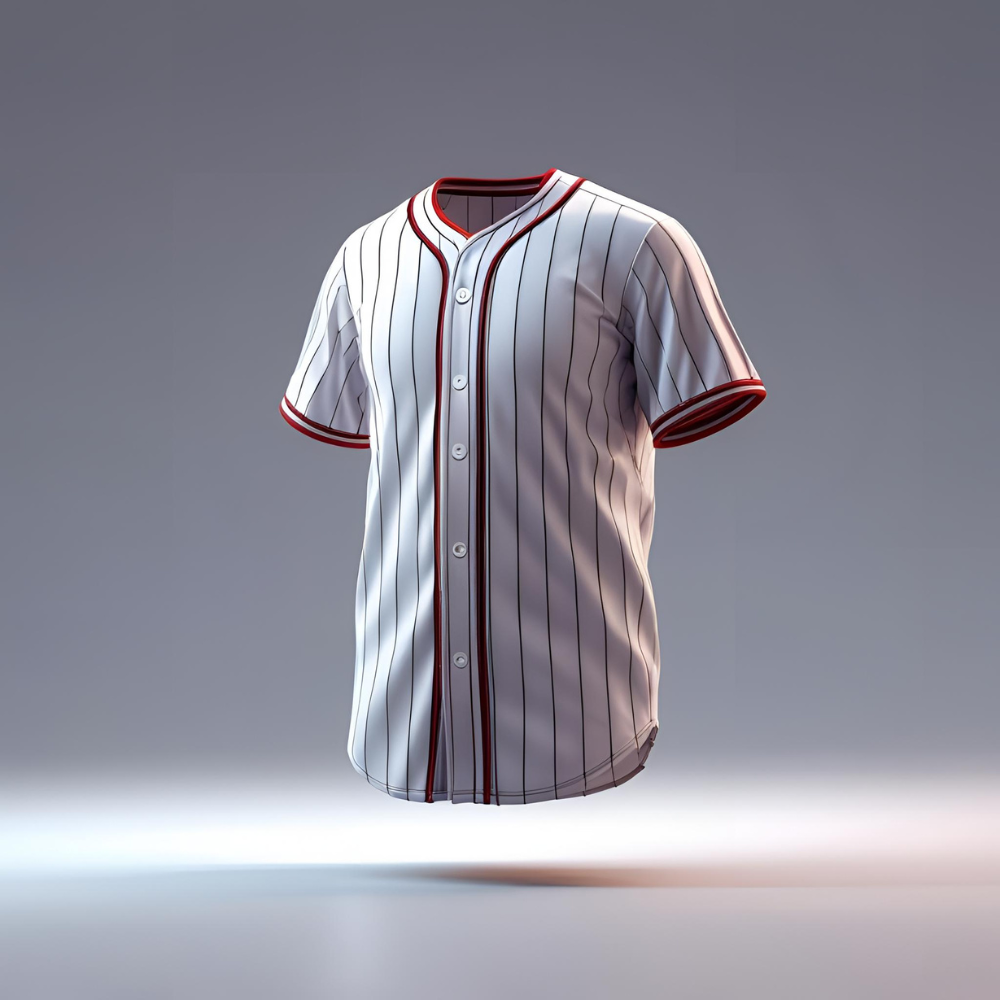 Retro-style vintage baseball shirts neatly arranged on display racks showing various throwback colors and designs