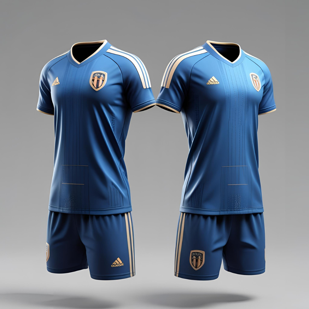Custom women's soccer jersey mockup showing personalized logo, name, and number with vibrant color scheme